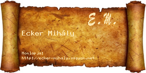 Ecker Mihály névjegykártya