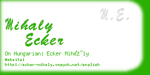 mihaly ecker business card